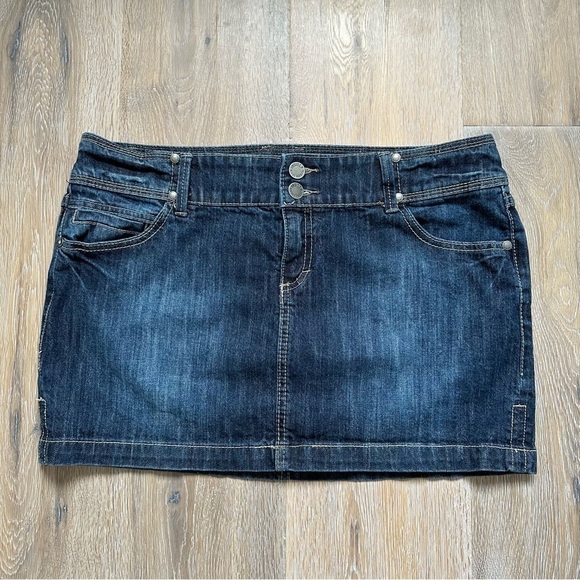 Coastal Cowgirl Denim Mini Skirt Jean Skirt Festival Fashion - Size 13 - Picture 10 of 11